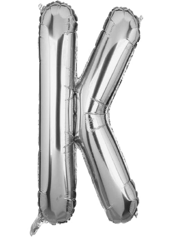 Flyloons Silver K Letter Foil Balloon Alphabets Balloons - Size 16 Inch - Perfect for Birthday Decoration Items, Anniversary, Bachelorette, Wedding, Farewell Create Your Own Custom Phrase and Name